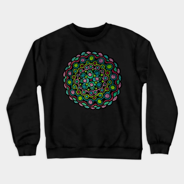 Blue, Purple & Green Mandala Crewneck Sweatshirt by gorff